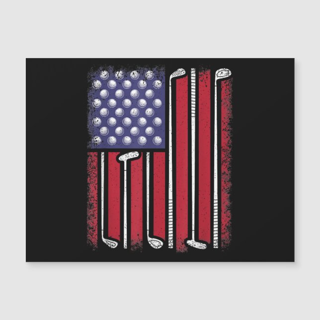 Golfe Engraçado Bandeira Americana Golf Player Vin (Frente)