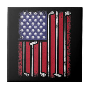 Golfe Engraçado Bandeira Americana Golf Player Vin