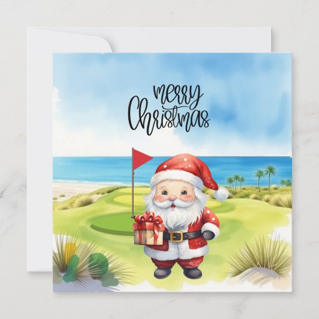 Golfe Feliz Natal com Papai Noel na bandeira (Frente)