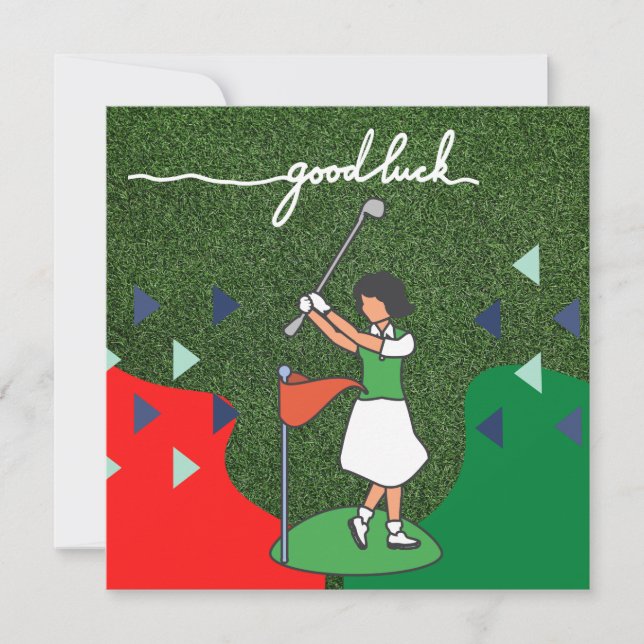 Golfe saudando bola de golfe boa sorte para a dama (Frente)