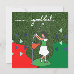 Golfe saudando bola de golfe boa sorte para a dama