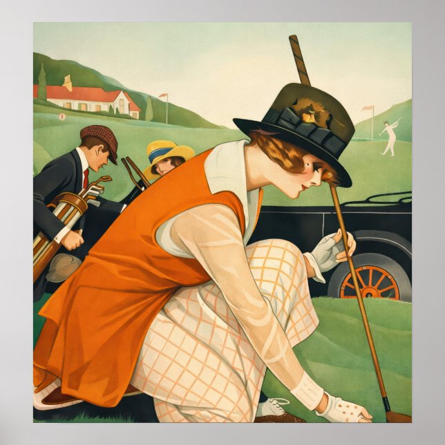Golfe Vintage - Impressão de Arte (Frente)