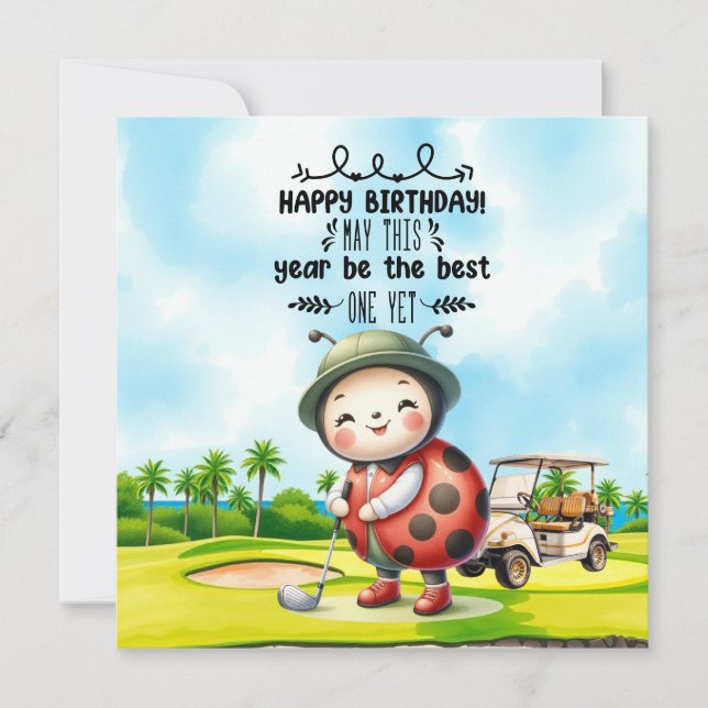 Golfer Birthday deseja um plano geral (Frente)