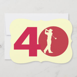 Golfer Green tan aniversário de 40 anos Convite
