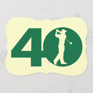 Golfer Green tan aniversário de 40 anos Convite