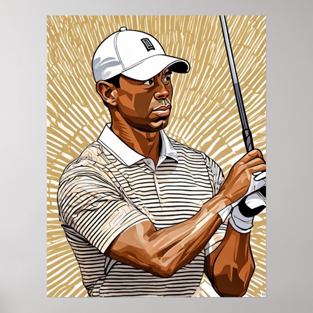 Golfer - Impressão de Golfe Art (Frente)