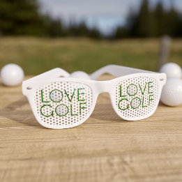 Golfer Love Golf White Óculos de Sol Retro