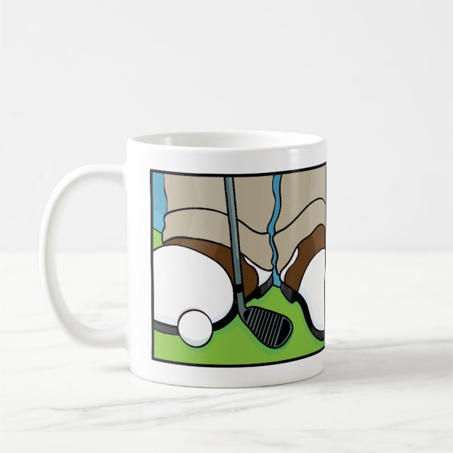 Golfer no Verde sobre a clássica caneca branca de  (Esquerda)