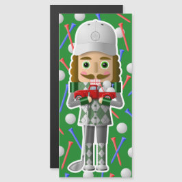 Golfer Nutcracker com pequeno caminhão vermelho