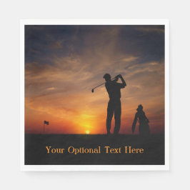 Golfer Sunset - papel personalizado guardanapos