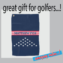 Golfer USA Monograma Uma Torre de Golfe Patriótica