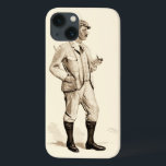 Golfer Vintage com Pipe e Raízes de Cigarro<br><div class="desc">Esse cavalheiro parece estar pronto para bater nos links. Uma peça de excelente representando um golfista vintage segurando um tubo de cigarro,  pronto para abrir um buraco. Comprar sua cópia hoje!</div>