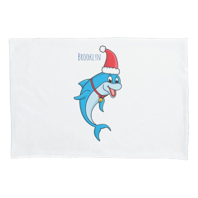 Golfinho bonito com desenho animado de Papai Noel (Frente)