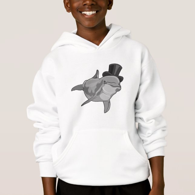 Golfinho como cavalheiro com chapéu superior (Frente)