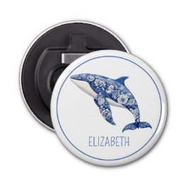 Golfinho de Praia Floral Azul Personalizado