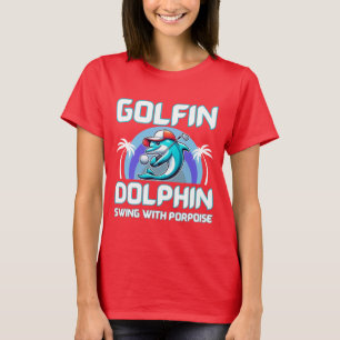 Golfinho jogando camisa de golfe   Presente para p
