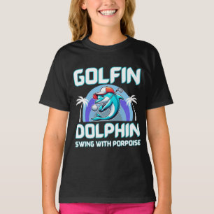 Golfinho jogando camisa de golfe Presente para p