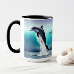 Golfinho Pulando Na Caneca Do Oceano