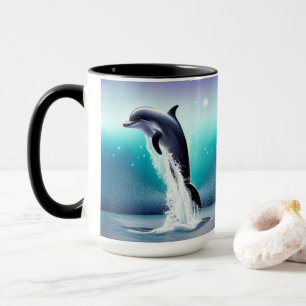 Golfinho Pulando Na Caneca Do Oceano