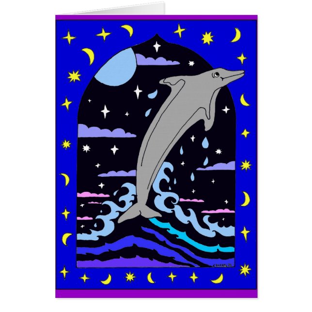 Golfinho "pulo para cartão das estrelas" (Frente)