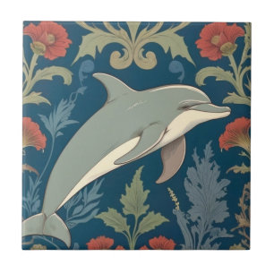 Golfinho William Morris estilo Ocean Sea tema Dire