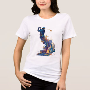 Golfista Abstrato Swing Arte em Tinta Fluida e A