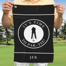 Golfista Par Tee Humor Divertido Monograma Preto P
