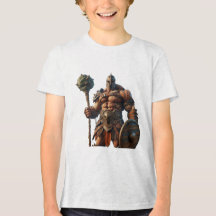 Golias Com um Clube numa Camiseta Branca de Manga