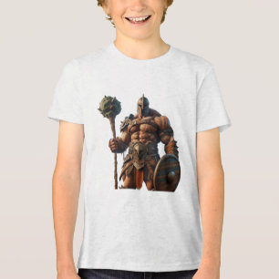 Golias Com um Clube numa Camiseta Branca de Manga