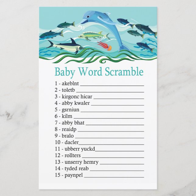 Golphin Baby word scramble game (Frente)