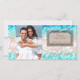 Golphin Beach Wedding Save the Date Cartões de fot