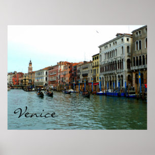 Gôndola de Veneza, Italia no poster do canal