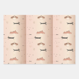 Gondolas cor-de-rosa Veneza Itália embrulhando pap