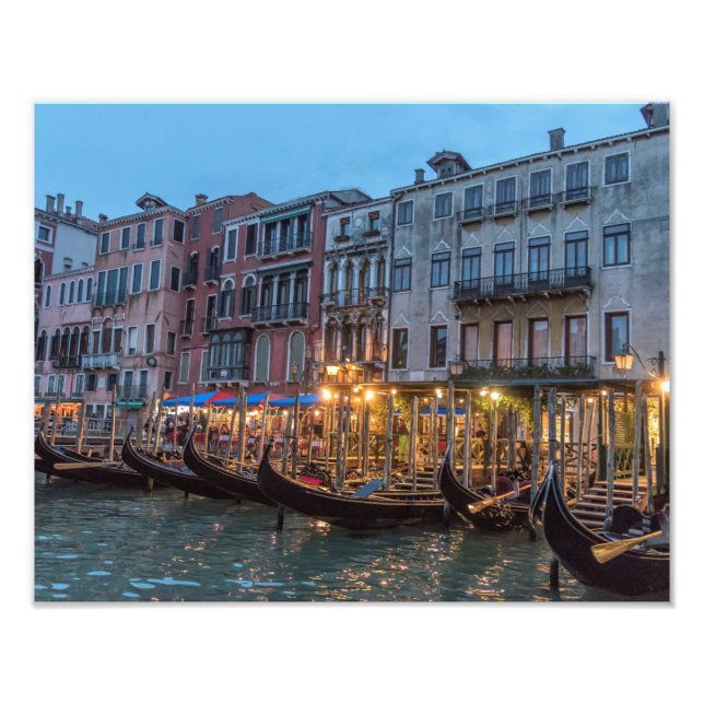 Gondolas em Dusk| Veneza Itália Foto Impressão (Frente)