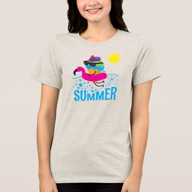 Gonna Melt Flamingo Sorvete T-Shirt (Frente)