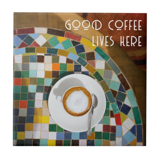 Good coffee lives here, coffee photo (Frente)
