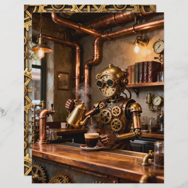 Good Coffee Scrapbook Paper (Frente/Verso)