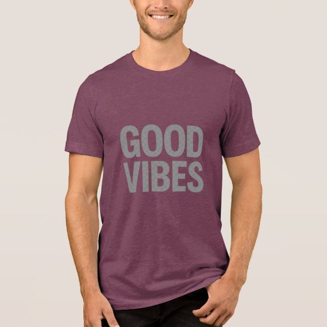 GOOD VIBES – Minimal Transparent Slogan T-Shirt (Frente)