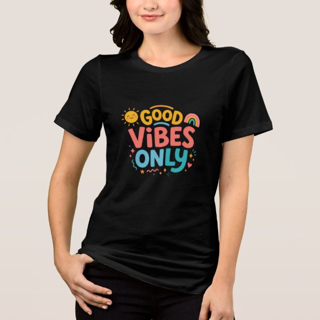 Good vibes only Women's Black Tee (Frente)