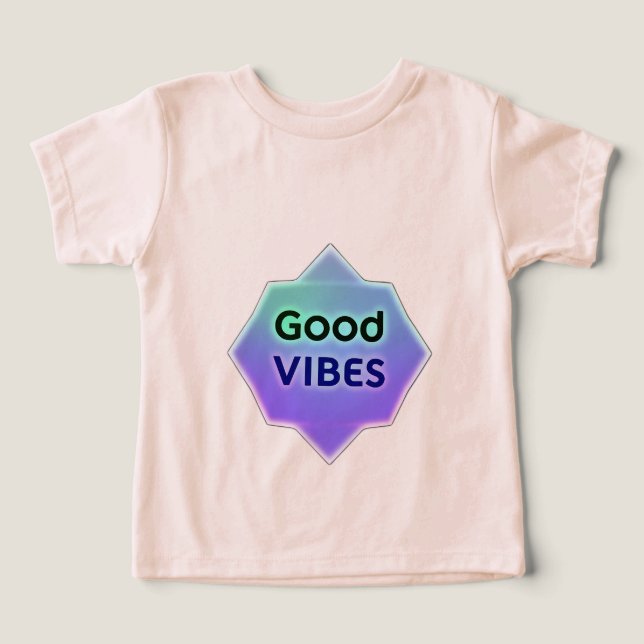 "Good Vibes" Text on Gradient Star Shape (Design frontal)