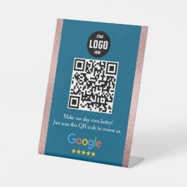 Google Review QR Code Pedestal Sign for Business