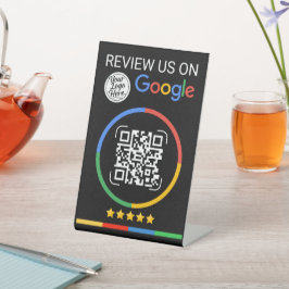 Google Review QR Code with Stars Black