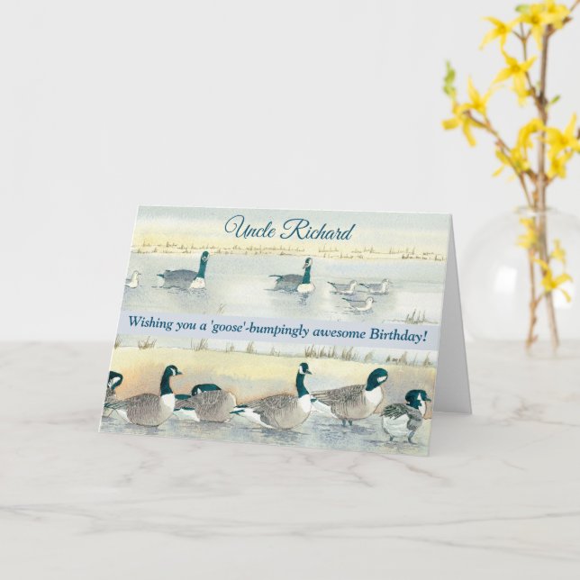 Goose Absolutamente Incrível Tio Divertido Cartão  (Flor Amarela)