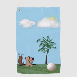 Gopher & palmeira na toalha engraçada do golfe