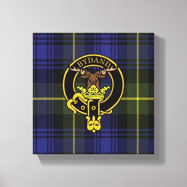 Gordon Scottish Crest e Tartan Canvas (Frente)