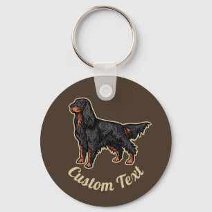 Gordon Setter Illustration Chaveiro
