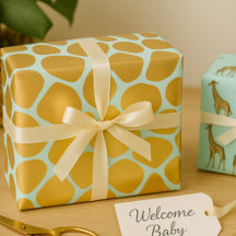 Gorgegee Giraffe Impressão Mint e Dourado