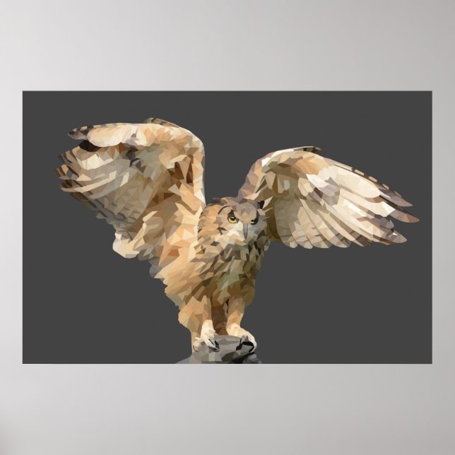 Gorgeous Geométrico Art Owl Poster (Frente)
