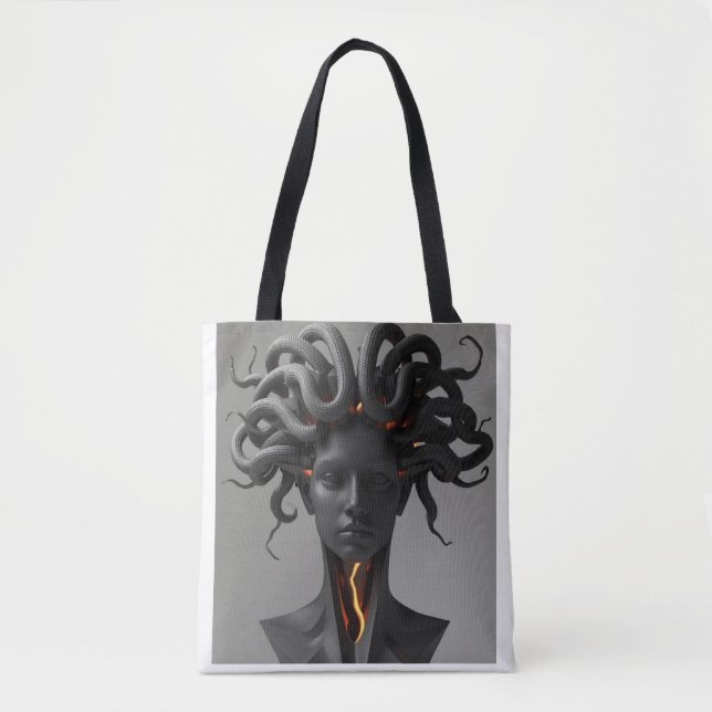 Gorgon Abstract Graphite Tote Bag (Frente)