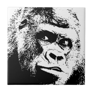 Gorila branco preto do pop art